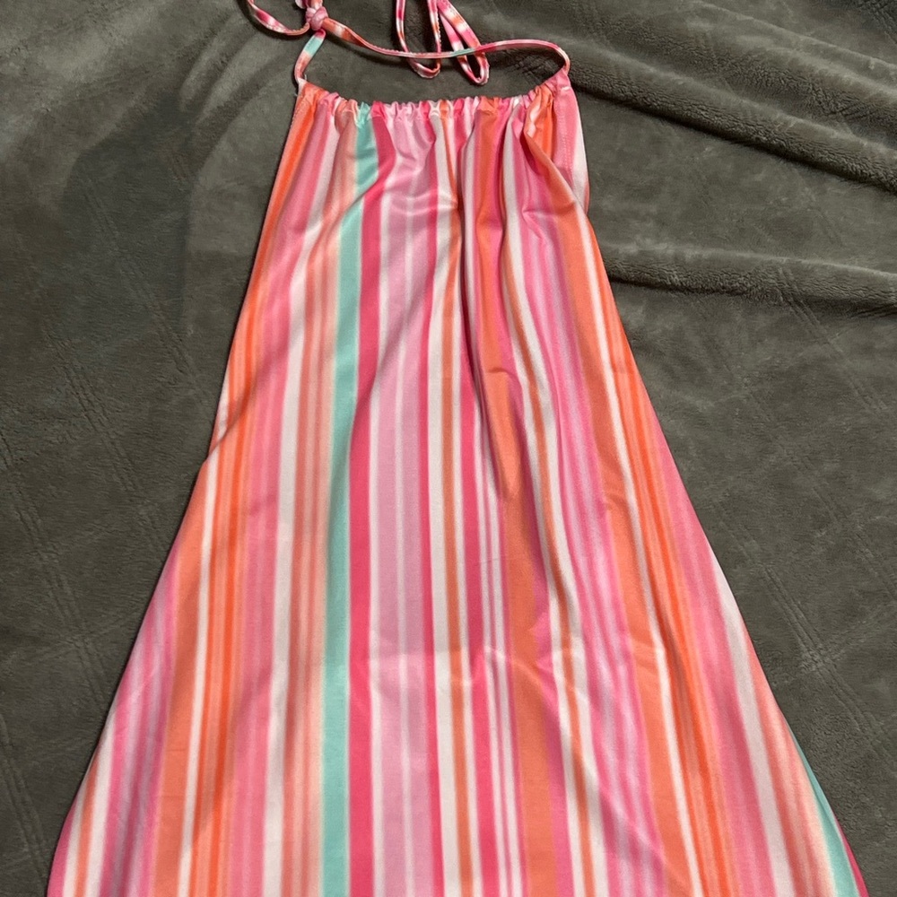 Striped Halter Maxi Dress